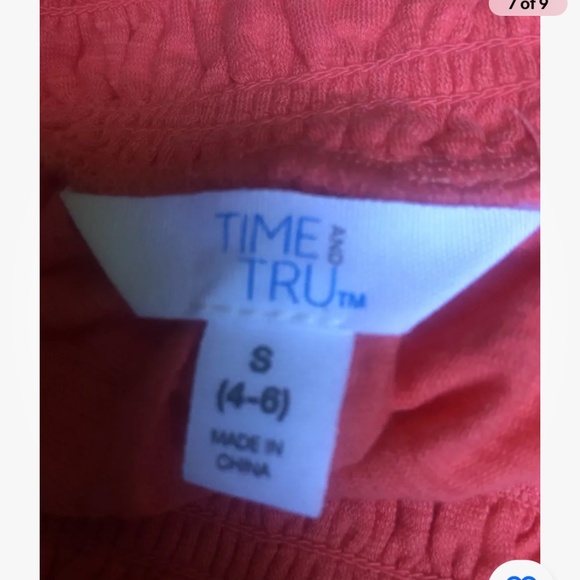 Time and Tru Women’s Smocked Strap Coral Tank Top Size Small … - Picture 8 of 9